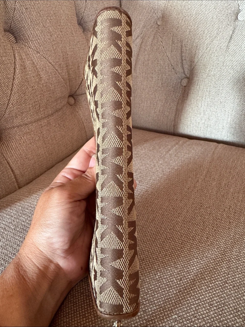 Michael Kors Brown Signature MK Zip Wallet